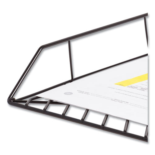 Image of U Brands Vena Paper Tray, 1 Section, Holds 11" x 8.5" Sheets, 10.04 x 12.44 x 2.01, Black