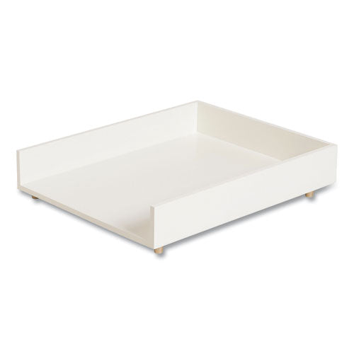Image of U Brands Juliet Paper Tray, 1 Section, Holds 11" x 8.5" Files, 10 x 12.25 x 2.5, White