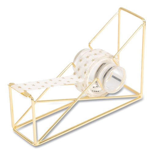 Image of U Brands Vena Tape Dispenser, 1" Core, Metal, Gold