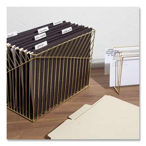 Image of U Brands Vena Hanging File Basket, Letter Size, 6.85" Long, Gold