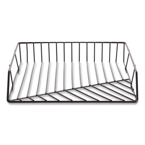 Image of U Brands Vena Paper Tray, 1 Section, Holds 11" x 8.5" Sheets, 10.04 x 12.44 x 2.01, Black