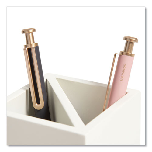 Image of U Brands Juliet Pencil Cup, 3"w x 3"d x 4"h, White