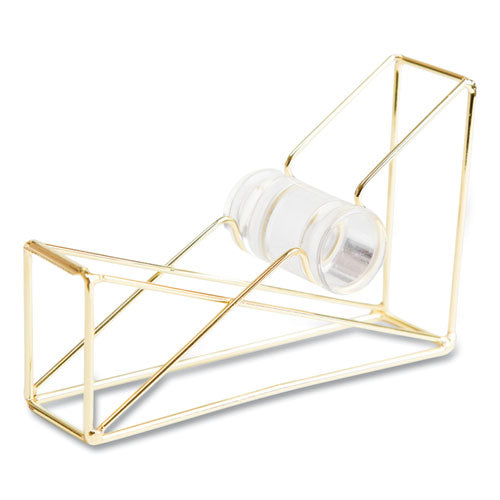 Image of U Brands Vena Tape Dispenser, 1" Core, Metal, Gold