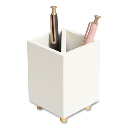 Image of U Brands Juliet Pencil Cup, 3"w x 3"d x 4"h, White