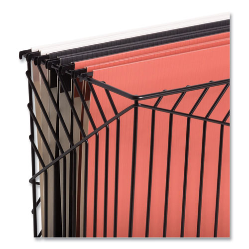 Image of U Brands Vena Hanging File Basket, Letter Size, 6.85" Long, Black