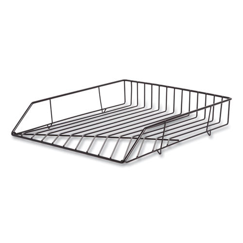 Image of U Brands Vena Paper Tray, 1 Section, Holds 11" x 8.5" Sheets, 10.04 x 12.44 x 2.01, Black