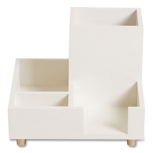 Image of U Brands Juliet Compartment Cup, 6.25"w x 6.25"d x 4.75h", White