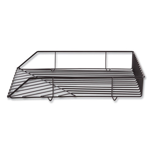 Image of U Brands Vena Paper Tray, 1 Section, Holds 11" x 8.5" Sheets, 10.04 x 12.44 x 2.01, Black