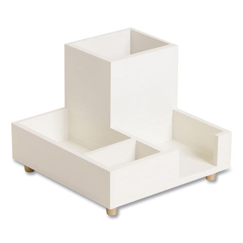 Image of U Brands Juliet Compartment Cup, 6.25"w x 6.25"d x 4.75h", White