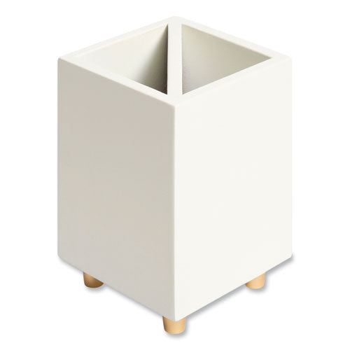 Image of U Brands Juliet Pencil Cup, 3"w x 3"d x 4"h, White