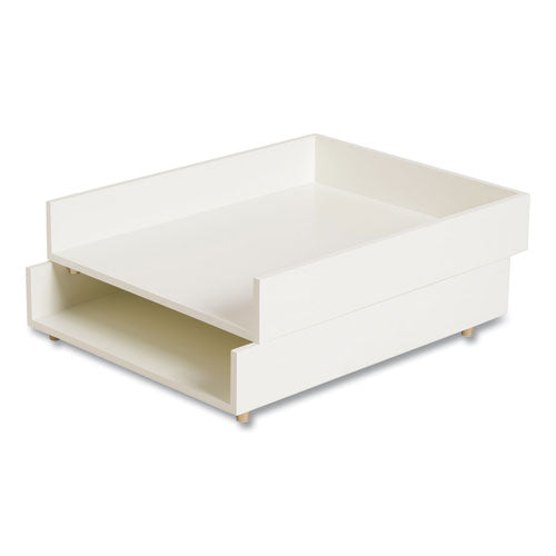 Image of U Brands Juliet Paper Tray, 1 Section, Holds 11" x 8.5" Files, 10 x 12.25 x 2.5, White