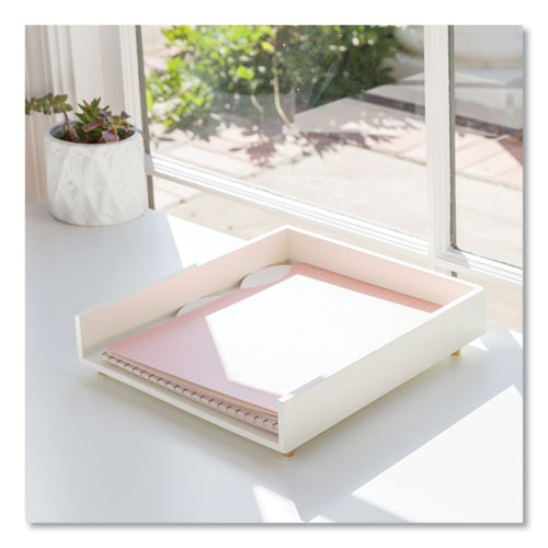 Image of U Brands Juliet Paper Tray, 1 Section, Holds 11" x 8.5" Files, 10 x 12.25 x 2.5, White
