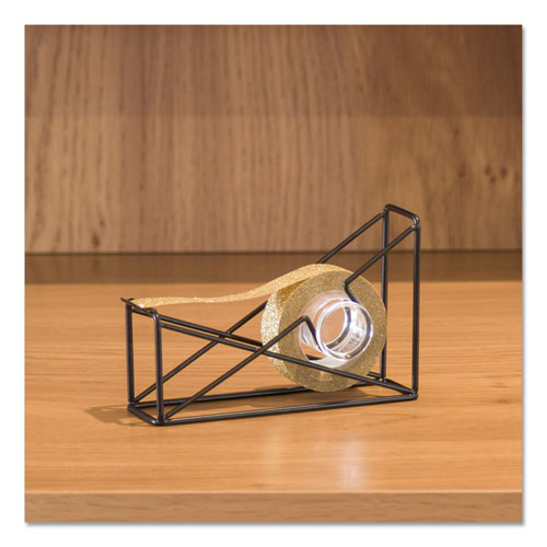Image of U Brands Vena Tape Dispenser, 1" Core, Metal, Black