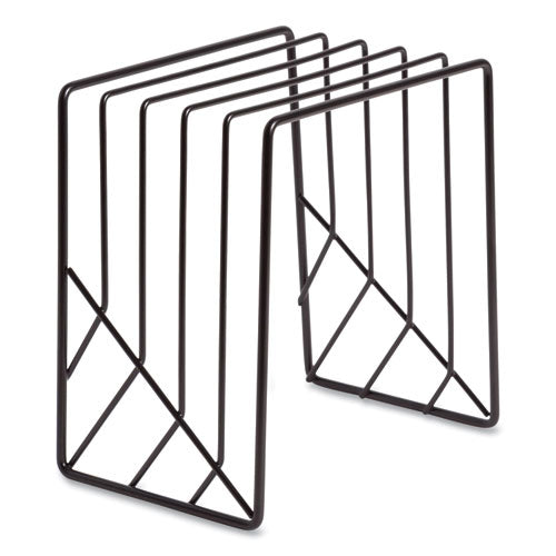Image of U Brands Vena Wire Letter Sorter, 5 Sections, Assorted Sizes, 3.94 x 5.24 x 6.1, Black