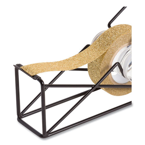 Image of U Brands Vena Tape Dispenser, 1" Core, Metal, Black