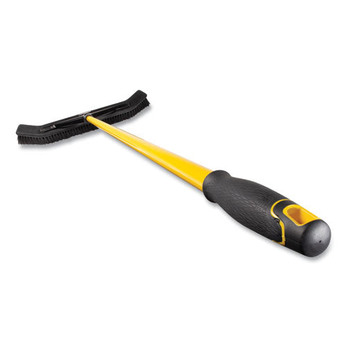 Image of Rubbermaid® Commercial Maximizer Push-to-Center Broom, 24", Polypropylene Bristles, Yellow/Black