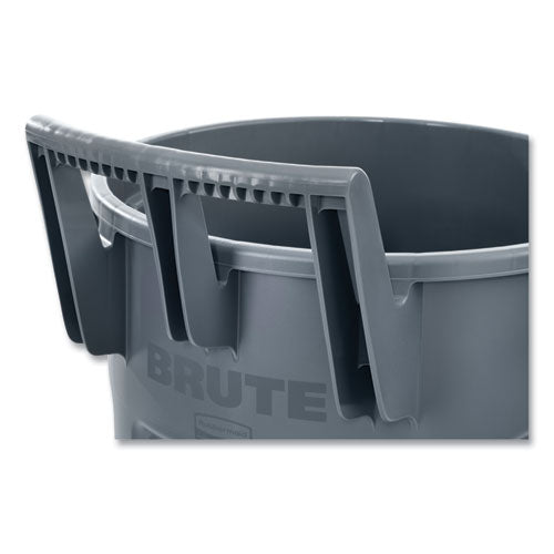 Image of Rubbermaid® Commercial Vented Wheeled BRUTE Container, 32 gal, Plastic, Gray