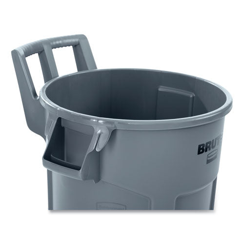 Image of Rubbermaid® Commercial Vented Wheeled BRUTE Container, 32 gal, Plastic, Gray