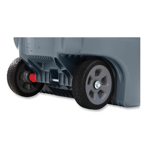 Image of Rubbermaid® Commercial Vented Wheeled BRUTE Container, 32 gal, Plastic, Gray
