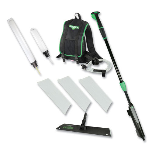 Image of Unger® Excella Floor Finishing Kit, 20" Head, 48" to 65" Black/Green Plastic Handle