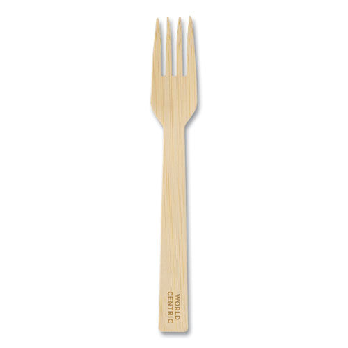 Image of World Centric® Bamboo Cutlery, Fork, Paper, Natural, 2,000/Carton
