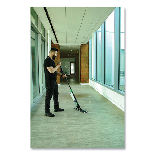Image of Unger® Excella Floor Cleaning Kit, 20" Gray Microfiber Head, 48" to 65" Black/Green Handle
