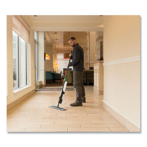 Image of Unger® Excella Floor Cleaning Kit, 20" Gray Microfiber Head, 48" to 65" Black/Green Handle