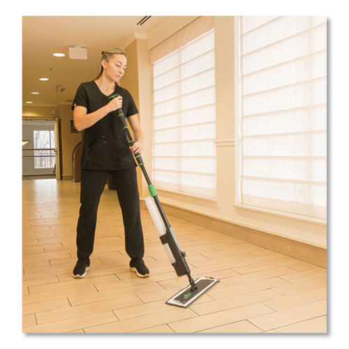 Image of Unger® Excella Floor Cleaning Kit, 20" Gray Microfiber Head, 48" to 65" Black/Green Handle