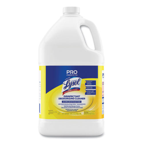 Image of Professional LYSOL® Brand Disinfectant Deodorizing Cleaner Concentrate, Lemon Scent, 128 oz Bottle
