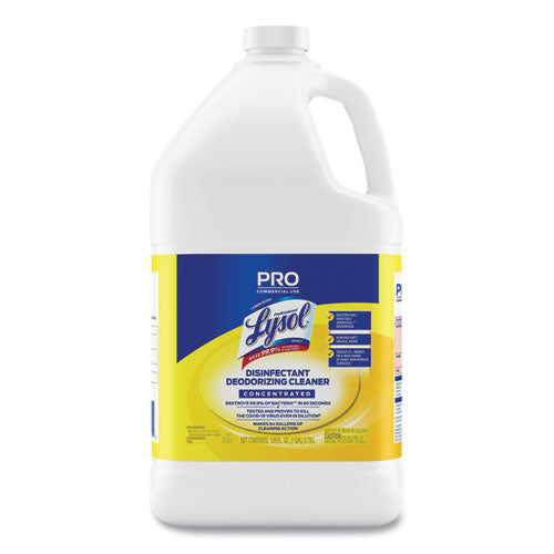 Image of Professional LYSOL® Brand Disinfectant Deodorizing Cleaner Concentrate, Lemon Scent, 128 oz Bottle, 4/Carton