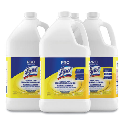 Image of Professional LYSOL® Brand Disinfectant Deodorizing Cleaner Concentrate, Lemon Scent, 128 oz Bottle, 4/Carton