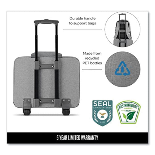 Image of Solo Re:Start Underseat Rolling Case, 15.6", 16 x 6 x 14, Light Gray