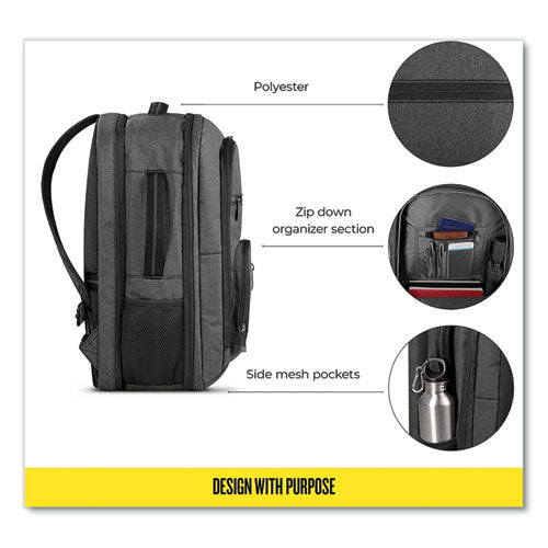 Image of Solo Grand Travel TSA Backpack, 17.3", 11.88 x 7 x 19, Dark Gray