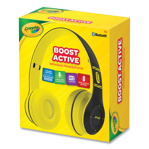 Image of Crayola® Boost Active Wireless Headphones, Black/Yellow