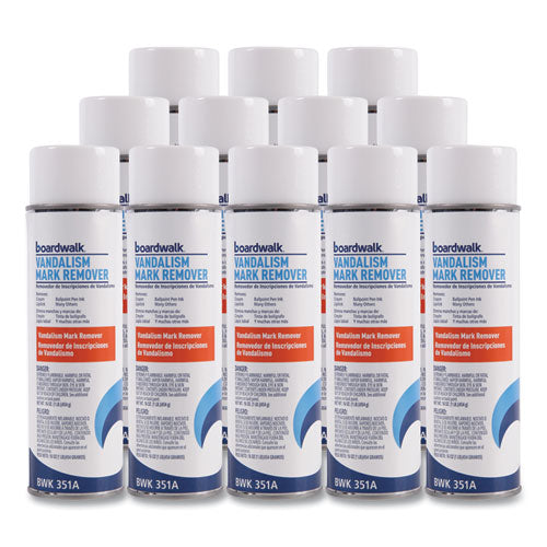 Image of Boardwalk® Vandalism Mark Remover, 15 oz Aerosol Spray, 12/Carton