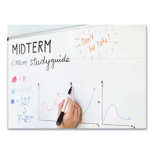 Image of U Brands Medium Point Low-Odor Dry-Erase Markers With Erasers, Medium Bullet Tip, Black, Dozen