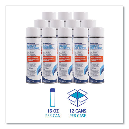 Image of Boardwalk® Vandalism Mark Remover, 15 oz Aerosol Spray, 12/Carton
