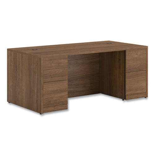 Image of HON® 10500 Series Double Full-Height Pedestal Desk, Left: Box/Box/File, Right: File/File, 72" x 36" x 29.5", Pinnacle
