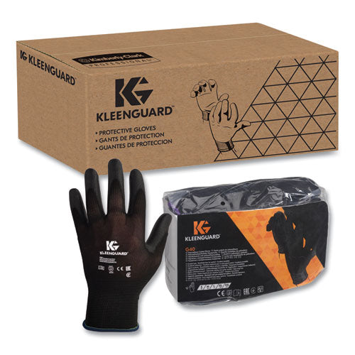 Image of KleenGuard G40 Polyurethane Coated Gloves, Medium, Black, 12 Pairs/Pack