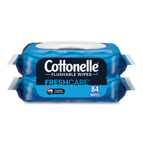 Image of Cottonelle® Fresh Care Flushable Cleansing Cloths, 1-Ply, 3.73 x 5.5, White, 84/Pack