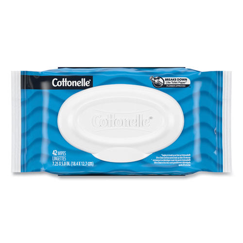 Image of Cottonelle® Fresh Care Flushable Cleansing Cloths, 1-Ply, 3.73 x 5.5, White, 84/Pack