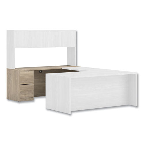 Image of HON® 10500 Series Full-Height Left Pedestal Credenza, 72w x 24w x 29.5h, Kingswood Walnut