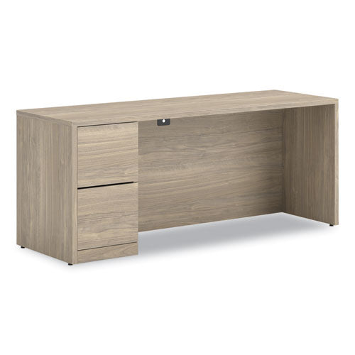 Image of HON® 10500 Series Full-Height Left Pedestal Credenza, 72w x 24w x 29.5h, Kingswood Walnut