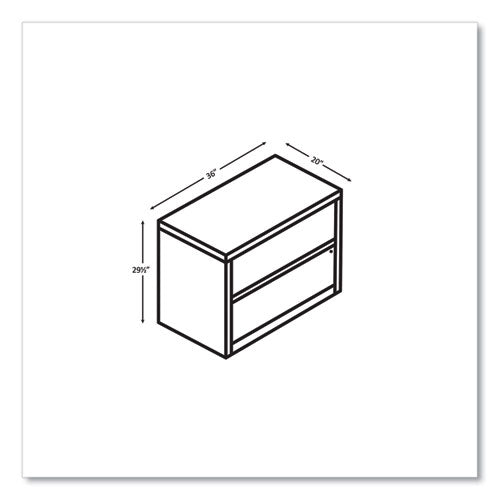 Image of HON® 10500 Series Lateral File, 2 Legal/Letter-Size File Drawers, Kingswood Walnut, 36" x 20" x 29.5"