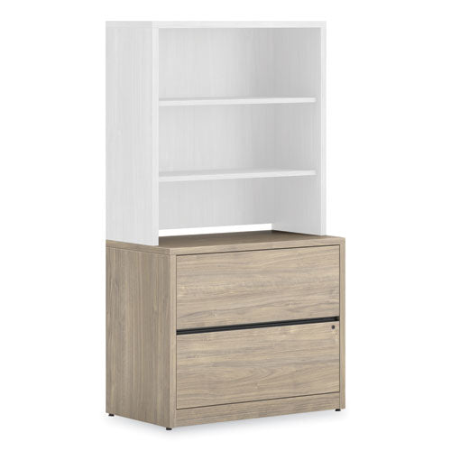 Image of HON® 10500 Series Lateral File, 2 Legal/Letter-Size File Drawers, Kingswood Walnut, 36" x 20" x 29.5"