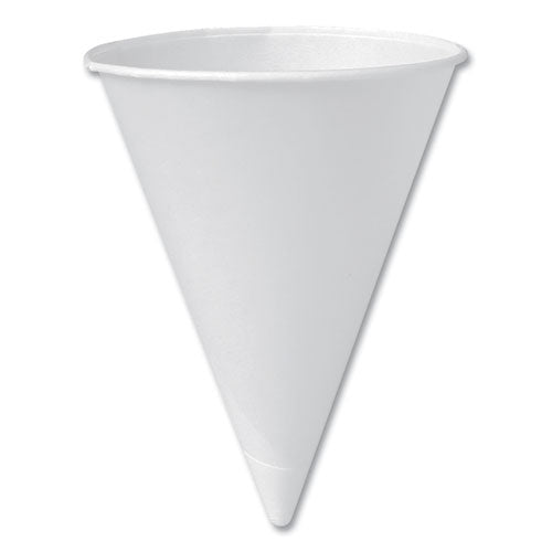 Image of SOLO® Bare Eco-Forward Treated Paper Cone Cups, 6 oz, White, 200/Sleeve, 25 Sleeves/Carton