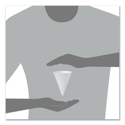 Image of SOLO® Bare Eco-Forward Treated Paper Cone Cups, 6 oz, White, 200/Sleeve, 25 Sleeves/Carton