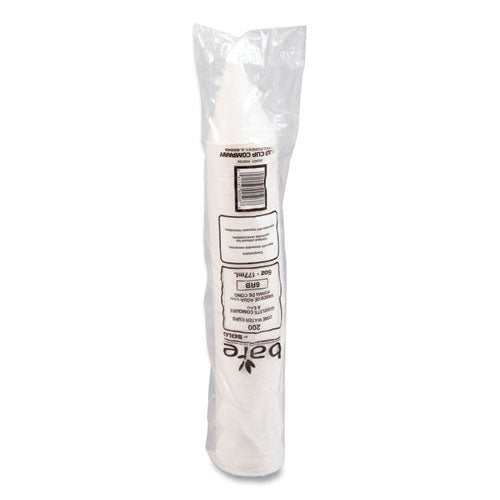 Image of SOLO® Bare Eco-Forward Treated Paper Cone Cups, 6 oz, White, 200/Sleeve, 25 Sleeves/Carton