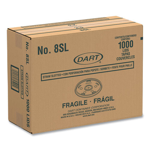 Image of Dart® Plastic Cold Cup Lids, Fits 8 oz to 9 oz Cold Cups, Translucent, 100/Pack, 10 Packs/Carton