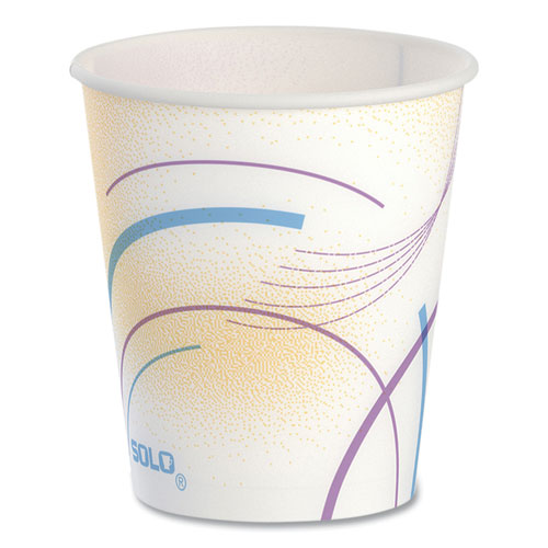 Image of SOLO® Paper Water Cups, 5 oz, Meridian Design, 100/Sleeve, 25 Sleeves/Carton